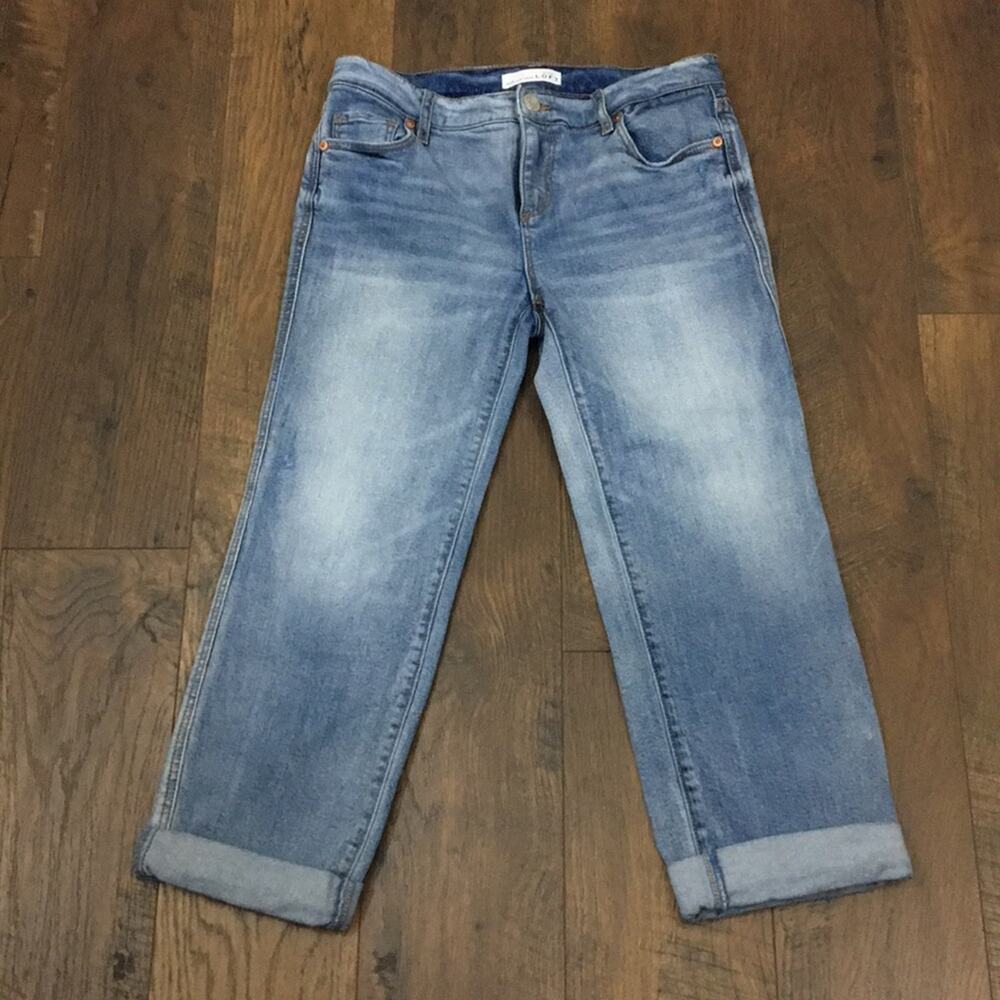 Ann Taylor Loft Straight Cropped Light Wash Jeans